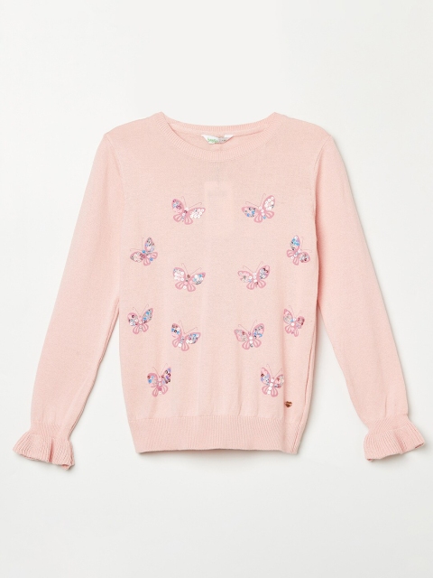 

Bossini Girls Pink & Blue Humour and Comic Printed Pullover