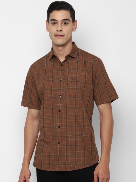 

Allen Solly Men Brown Slim Fit Opaque Checked Casual Shirt