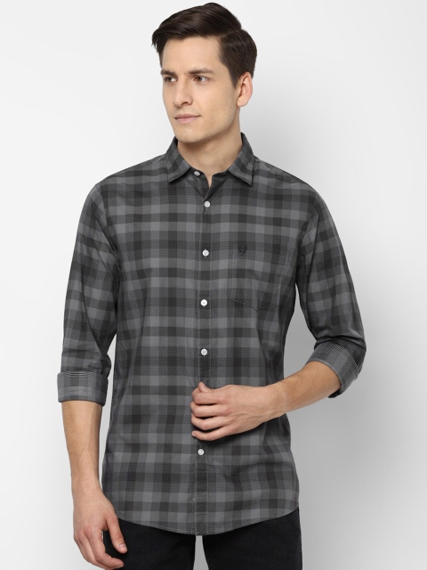 

Allen Solly Men Grey Slim Fit Tartan Checks Opaque Checked Casual Shirt