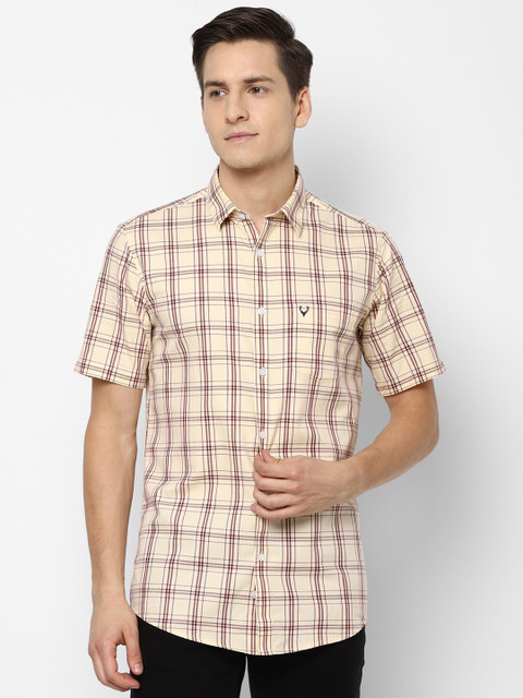 

Allen Solly Men Beige Slim Fit Tartan Checked Casual Shirt