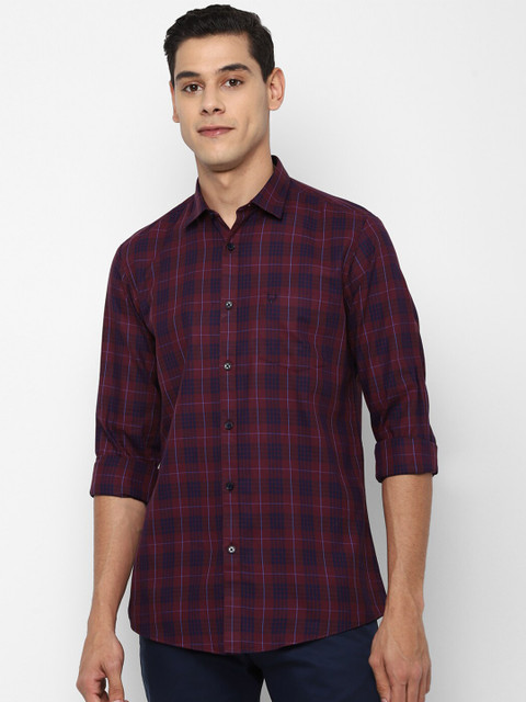 

Allen Solly Men Maroon Slim Fit Tartan Checked Casual Shirt