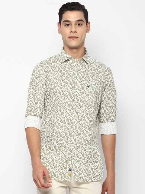 

Allen Solly Men Cream-Coloured Slim Fit Opaque Printed Casual Shirt