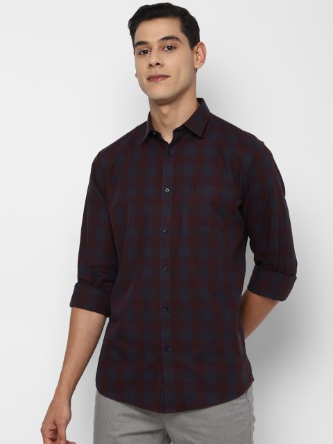 

Allen Solly Men Maroon Slim Fit Buffalo Checks Opaque Checked Casual Shirt