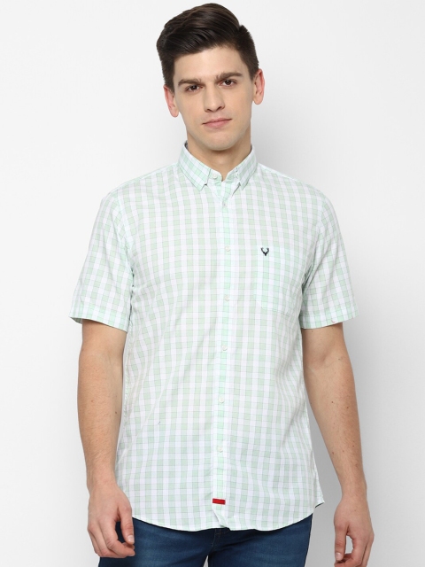 

Allen Solly Men Green Gingham Checks Opaque Cotton Casual Shirt