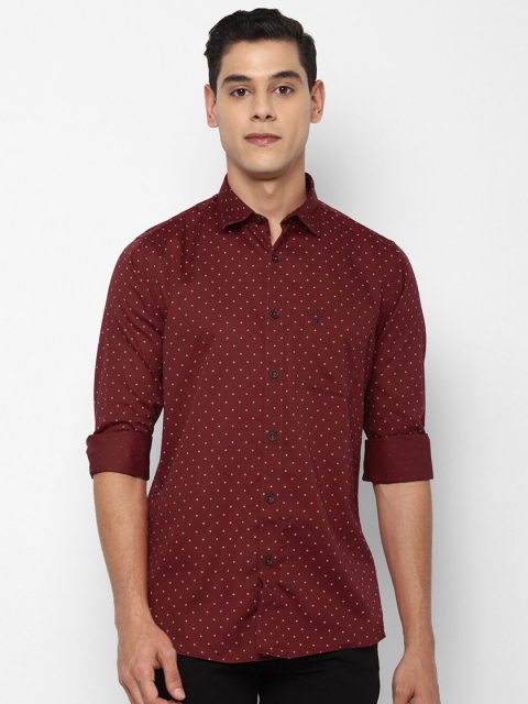 

Allen Solly Men Maroon Slim Fit Opaque Printed Casual Shirt