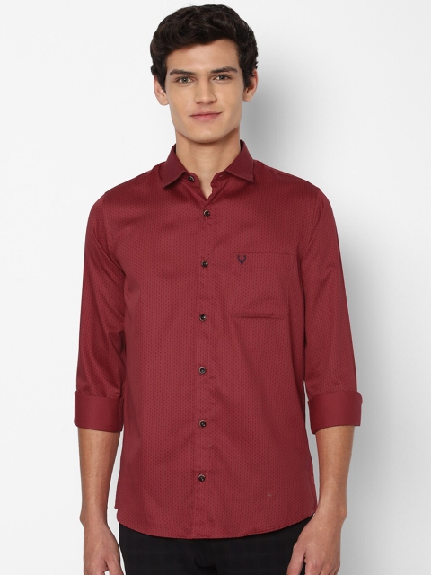 

Allen Solly Men Maroon Slim Fit Opaque Printed Casual Shirt