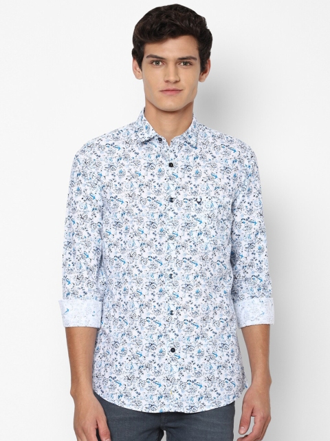

Allen Solly Men Blue Slim Fit Floral Opaque Printed Cotton Casual Shirt