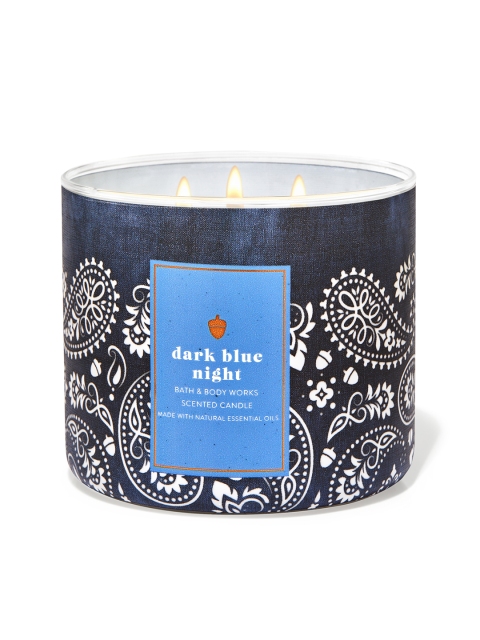 

Bath & Body Works Dark Blue Night 3-Wick Scented Candle - 411 g, Navy blue