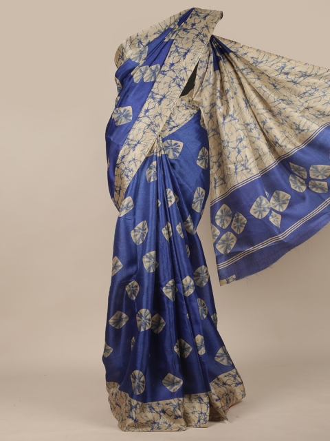 

Pothys Blue & Beige Printed Saree