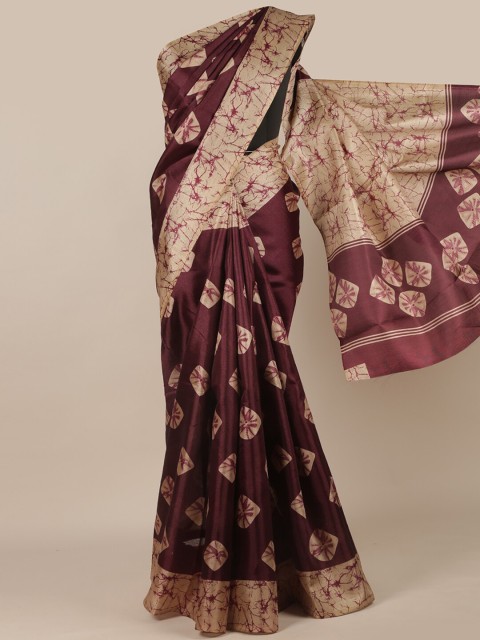 

Pothys Purple & Gold-Toned Printed Saree