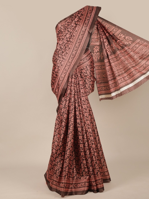 

Pothys Brown & Pink Paisley Saree