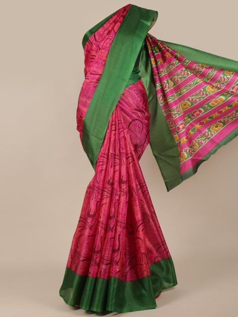 

Pothys Pink & Green Printed Saree