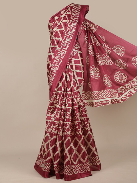 

Pothys Purple & Beige Printed Saree