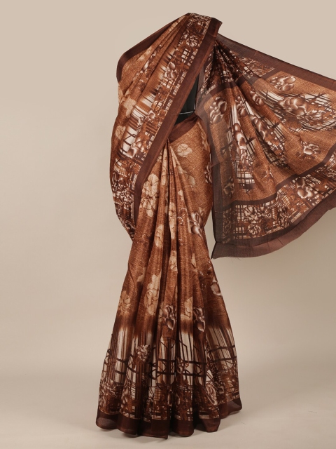 

Pothys Brown & White Floral Saree