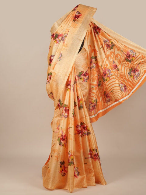 

Pothys Peach-Coloured & Red Floral Printed Saree