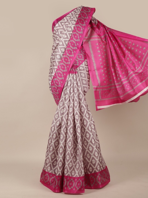 

Pothys Pink Cotton Blend Saree