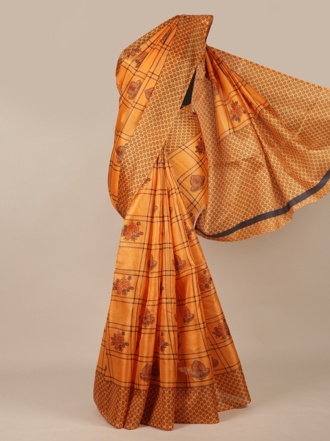 

Pothys Orange & Red Floral Printed Saree