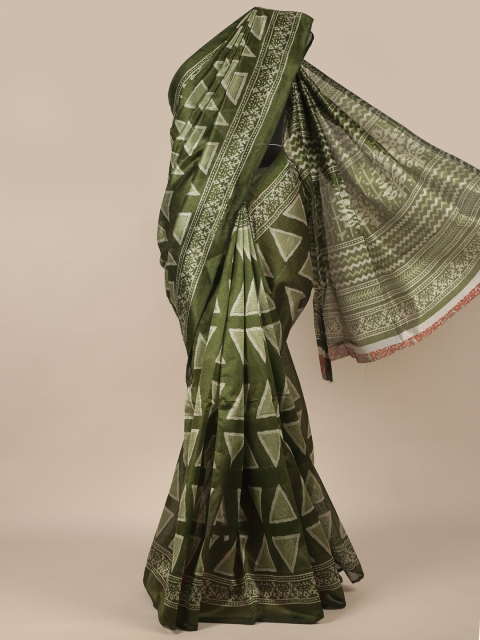 

Pothys Green & Grey Printed Saree