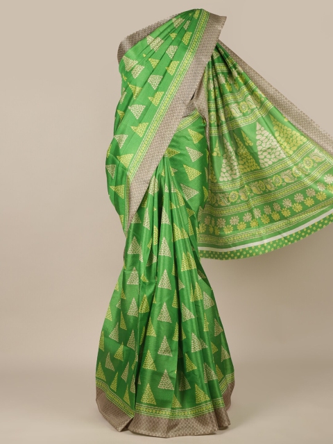 

Pothys Green & Yellow Printed Saree