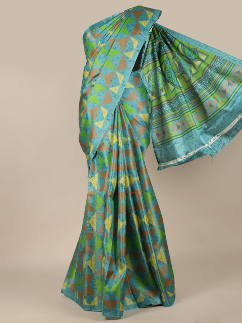 

Pothys Green & Blue Printed Saree