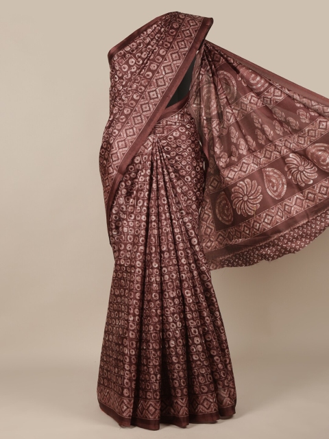 

Pothys Purple & Beige Cotton Blend Ethnic Motifs Saree