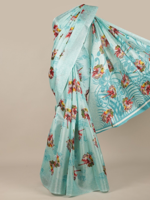 

Pothys Blue & Red Floral Saree