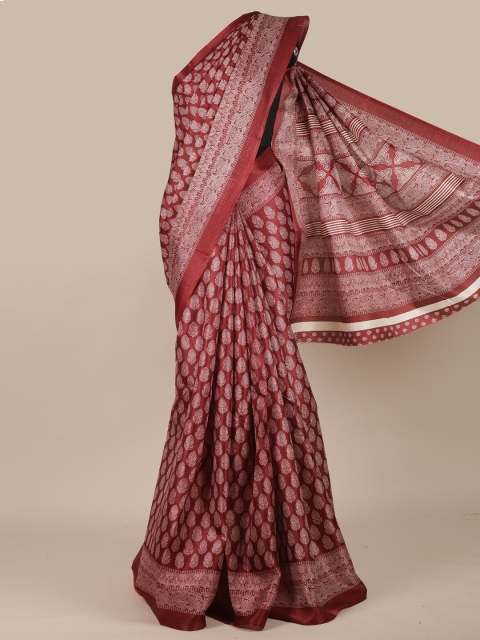 

Pothys Maroon & White Floral Saree