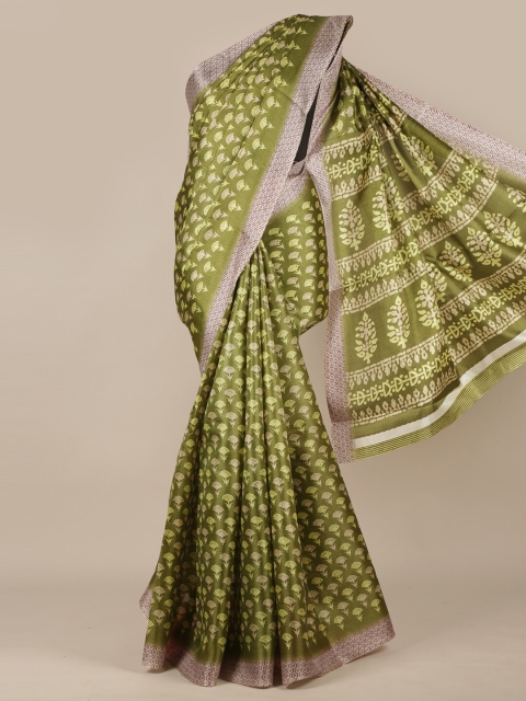 

Pothys Green & Beige Ethnic Motifs Printed Saree