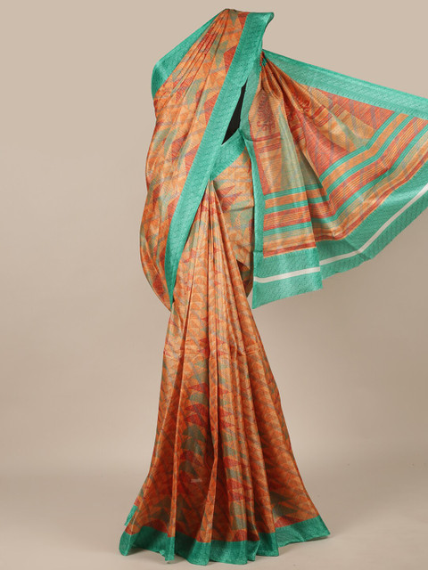 

Pothys Orange & Green Printed Saree