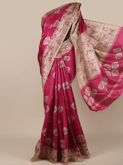 

Pothys Magenta & Beige Printed Saree