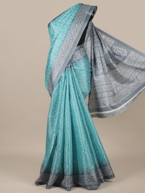 

Pothys Blue & Grey Ethnic Motifs Saree