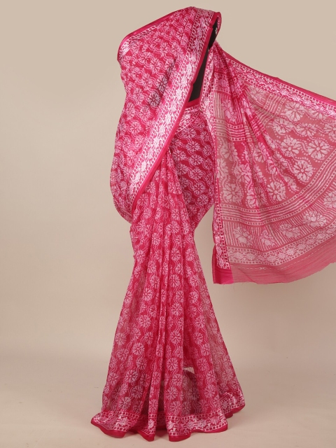 

Pothys Pink & White Floral Printed Saree