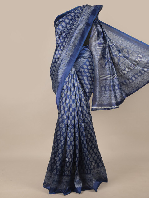 

Pothys Blue & White Floral Saree