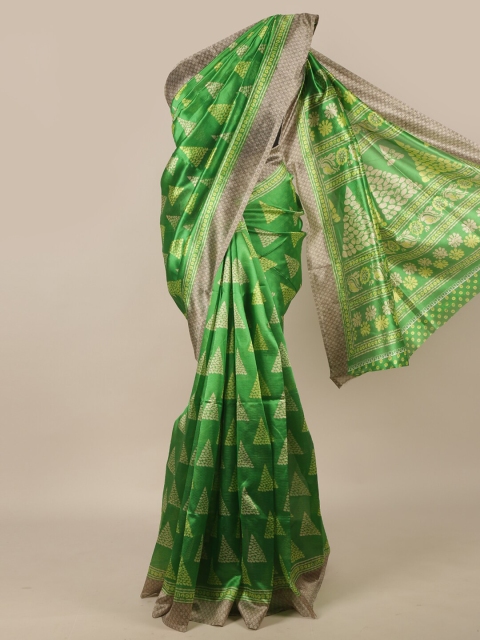 

Pothys Green & Beige Printed Saree