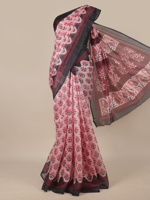 

Pothys Pink & Red Ethnic Motifs Printed Saree