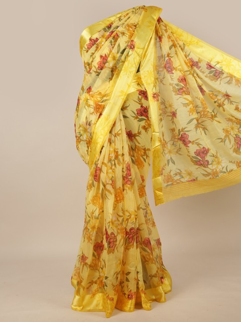 

Pothys Yellow & Red Floral Printed Saree