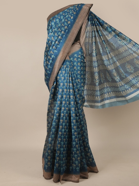

Pothys Blue & Beige Ethnic Motifs Saree