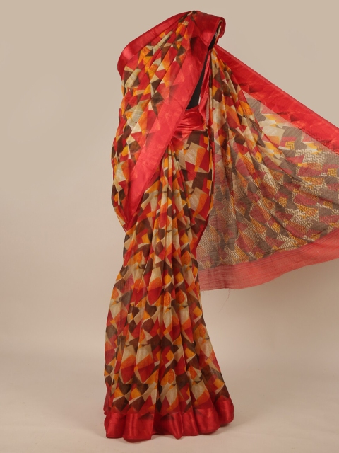 

Pothys Red & Yellow Printed Saree