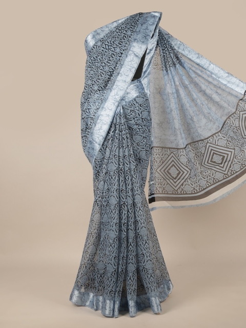 

Pothys Grey & Black Ethnic Motifs Saree