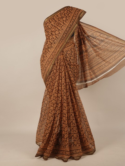 

Pothys Brown Floral Printed Saree