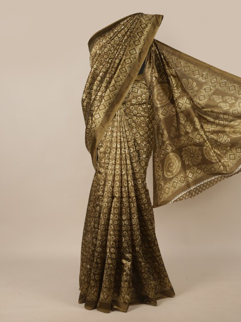 

Pothys Green & Beige Ethnic Motifs Printed Saree