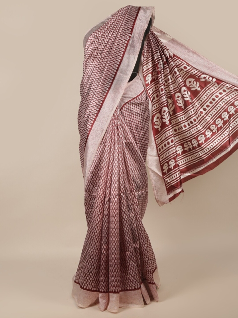 

Pothys Maroon & White Floral Saree