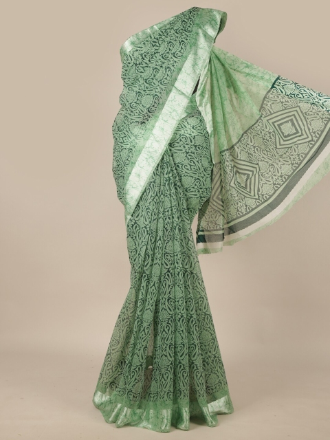 

Pothys Green Floral Printed Saree