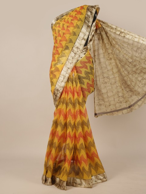 

Pothys Yellow & Green Printed Saree