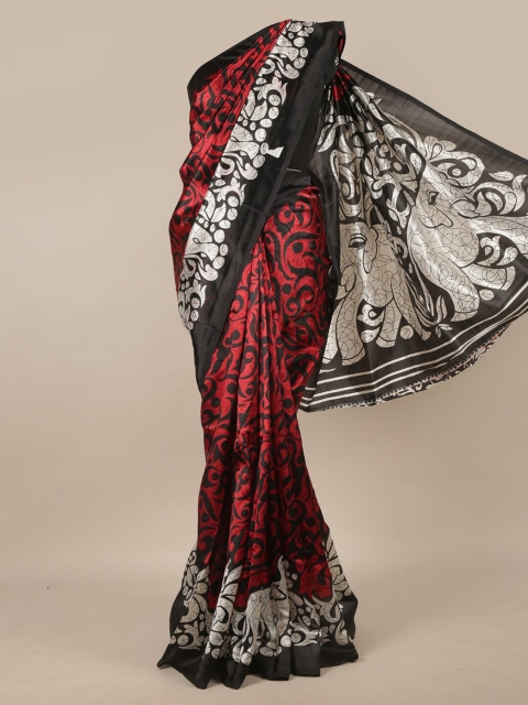 

Pothys Red & Black Floral Saree