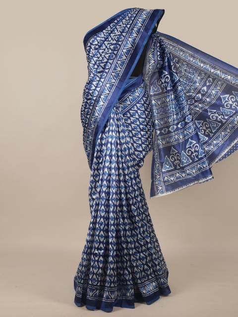 

Pothys Blue & White Ethnic Motifs Printed Saree