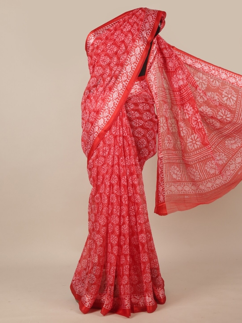 

Pothys Red & White Floral Printed Saree