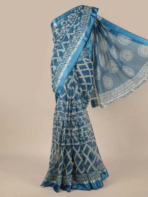 

Pothys Blue & White Printed Saree