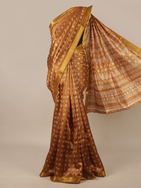 

Pothys Brown & White Printed Saree