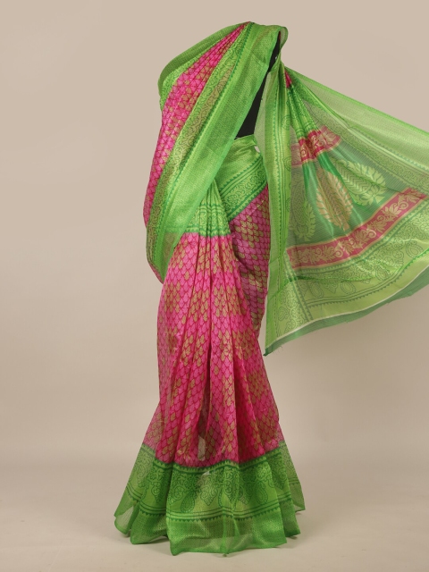 

Pothys Pink & Green Floral Saree